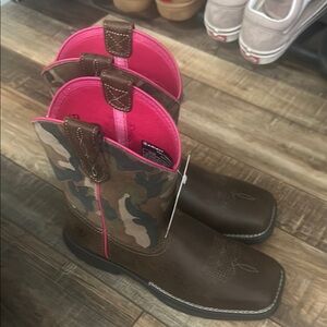 Brown and Pink Camo Boots